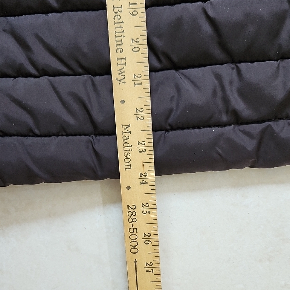 US Polo Assn Black Hooded Puffer Coat Faux Fur Lining Zippered Closure Women's L - Picture 9 of 9